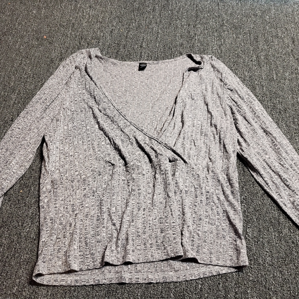 Ribbed knit wrapped sweat
